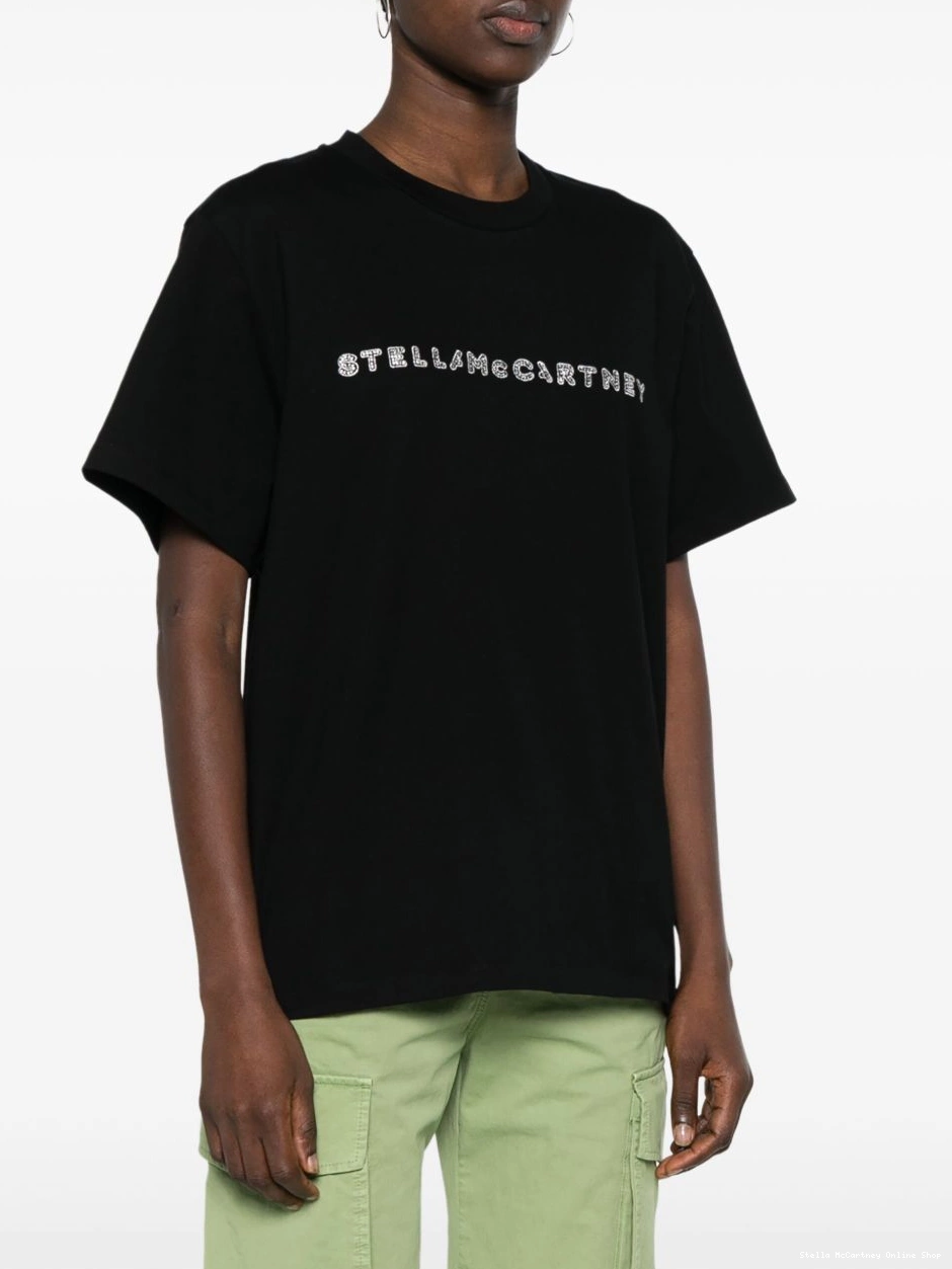 Affordable Stella Women crystal-logo T-shirt McCartney cotton 0402